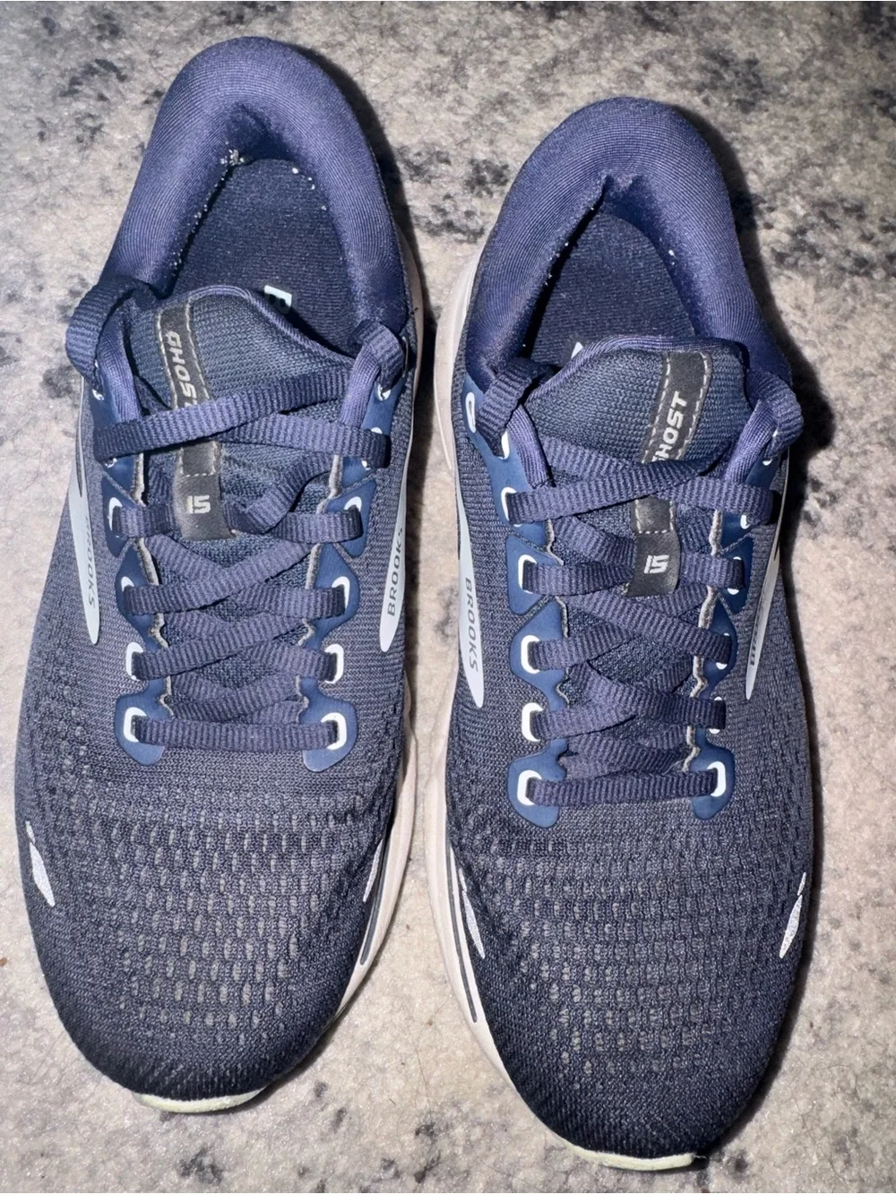 Brooks Navy and White Running Sneakers
